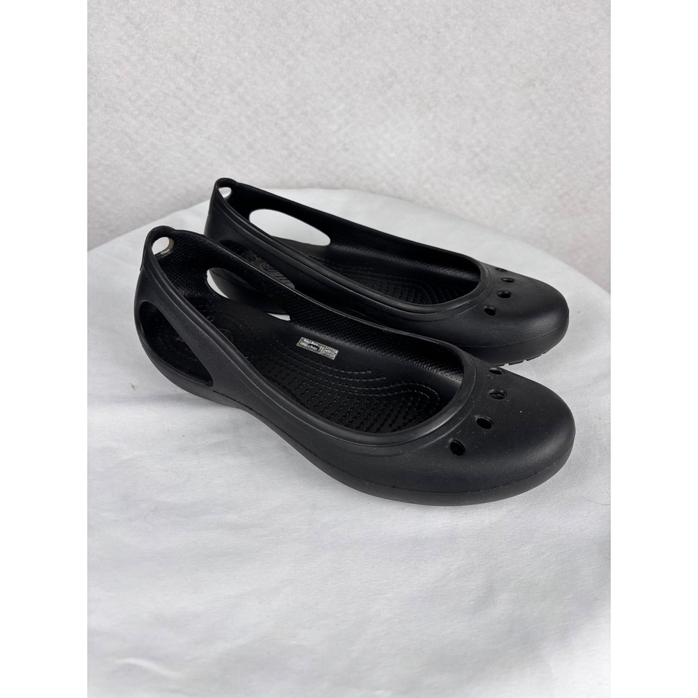Crocs Kadee II Ballet Flats Women's 9 Black Lightweight Comfort Slip On Shoes